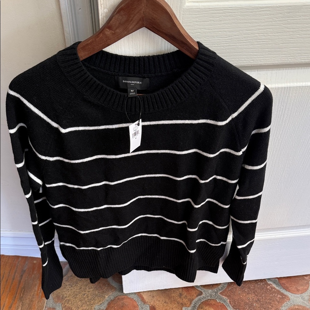 Banana Republic Black and White Striped Sweater